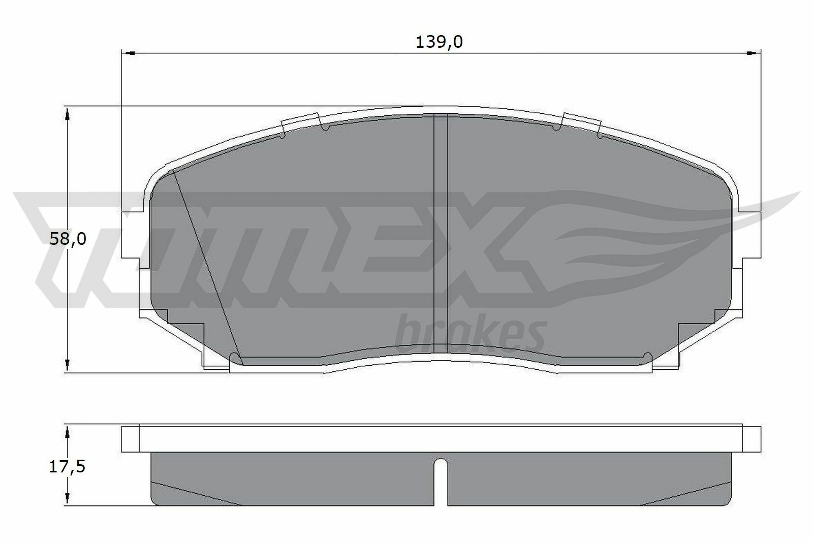 Sada brzdových destiček, kotoučová brzda TOMEX Brakes